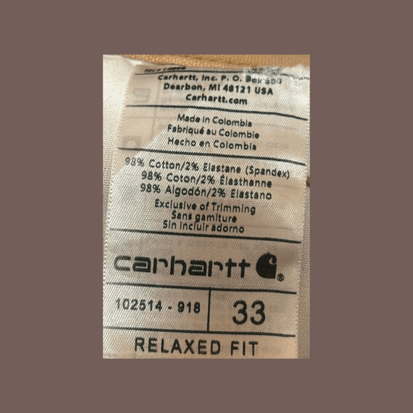 Carhartt Duck Shorts | Brown Canvas | Size 33 | Vintage - Picture 2 of 4